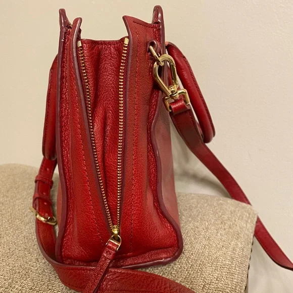 💯VERY RARE Tory Burch Leather Satchel in Red Leather - Picture 6 of 10